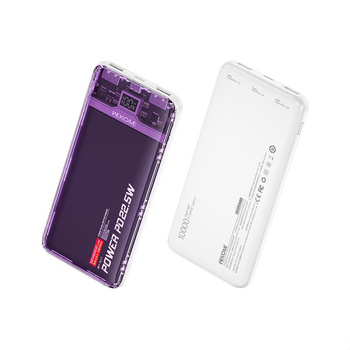 WEKOME WP-353 Vanguard sorozat - Power bank 10000 mAh PD 20W + QC 22.5W (lila / átlátszó)