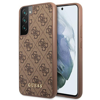 Guess 4G Metall Gold Logo - Samsung Galaxy S22 Gehäuse (braun)