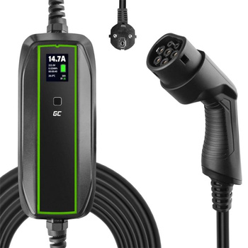 Green Cell - GC EV PowerCable 3.6kW Schuko - Chargeur mobile de type 2 pour la recharge des voitures électriques et hybrides rechargeables