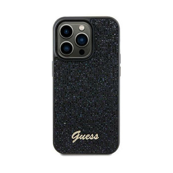 Guess Disco Metal Script - pouzdro pro iPhone 12 / iPhone 12 Pro (černé)