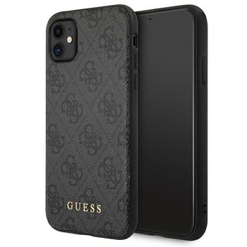 Guess 4G fém arany logó - iPhone 11 tok (szürke)