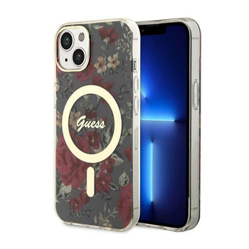 Guess Flower MagSafe - pouzdro pro iPhone 14 (zelené)