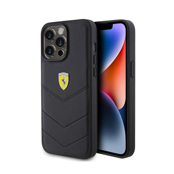 Ferrari Quilted Metal Logo - iPhone 15 Pro Max Case (black)