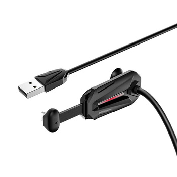 Borofone - Herní kabel USB-A na Lightning s ergonomickým držákem telefonu, černý