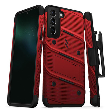 ZIZO BOLT Series - Étui blindé pour Samsung Galaxy S22+ avec écran en verre 9H + étui avec support (rouge)