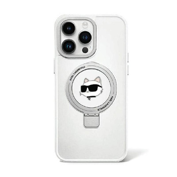 Karl Lagerfeld Ring Stand Choupette Head MagSafe - pouzdro pro iPhone 15 Plus (bílé)