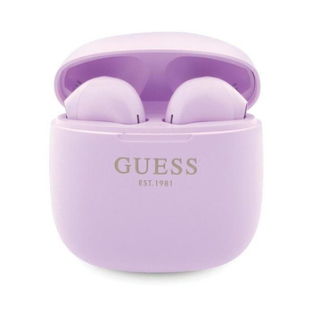 Guess True Wireless Script Logo BT5.3 - Słuchawki TWS + etui ładujące (fioletowy)