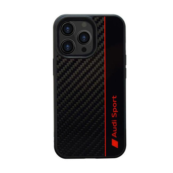 Audi Carbon Fiber Stripe - iPhone 13 Pro Max tok (fekete)