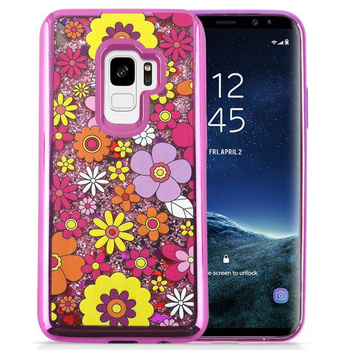 Zizo Liquid Glitter Star Case - Samsung Galaxy S9 Case (Multiflowers)