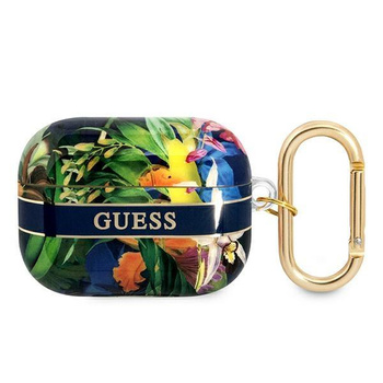 Guess Flower - Étui Airpods Pro (Bleu)