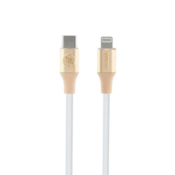 Guess Ebossed Logo - Kabel USB-C na Lightning s certifikací MFi 1,5 m (zlatý)