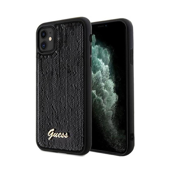 Guess Sequin Script Metal - pouzdro pro iPhone 11 (černé)