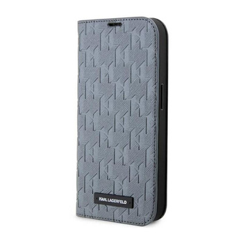 Karl Lagerfeld Saffiano Monogram - iPhone 14 Pro Max Case (Silver)