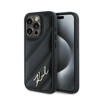 Karl Lagerfeld Diagonal Quilted Script - iPhone 13 Pro Max Case (black)