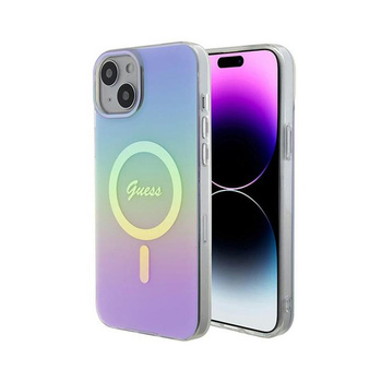 Guess IML Iridescent MagSafe - pouzdro pro iPhone 15 Plus (fialové)