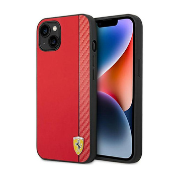 Ferrari Carbon - pouzdro pro iPhone 14 Plus (červené)