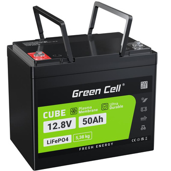 Green Cell - Batterie LiFePO4 12V 12.8V 50Ah pour systèmes photovoltaïques, camping-cars et bateaux