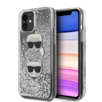 Karl Lagerfeld Folyékony csillogó szívek - iPhone 11 tok