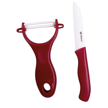 Alpina - Peeler + vegetable knife set (Red)