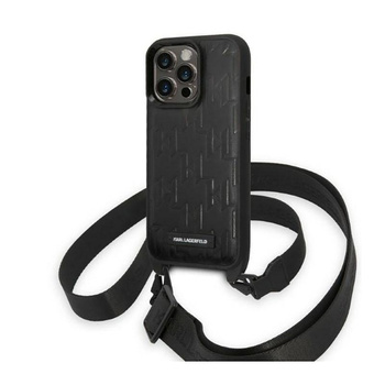 Karl Lagerfeld Monogram Plaque Logo Strap - pouzdro pro iPhone 14 Pro (černé)