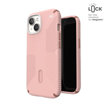 Speck Presidio2 Grip ClickLock & MagSafe - iPhone 15 / iPhone 14 / iPhone 13 Case (Dahlia Pink/Rose Copper)