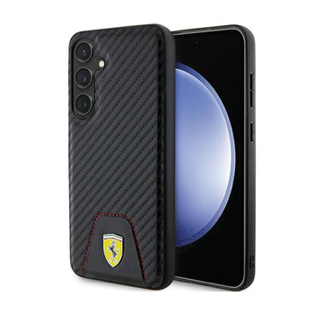 Ferrari Carbon Stitched Bottom - Samsung Galaxy S24+ tok (fekete)