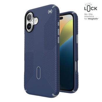 Speck Presidio2 Grip ClickLock & MagSafe - iPhone 16 Plus Case (Coastal Blue / Dust Grey / White)