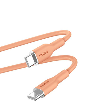 PURO ICON Soft Cable - USB-C to USB-C cable 1.5 m (Apricot)