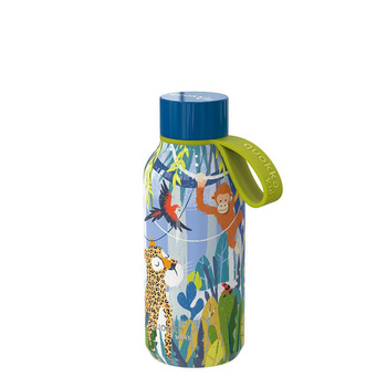 Quokka Solid Kids mit Gurt - 330 ml Thermoflasche aus Edelstahl mit Gurt (Jungle)