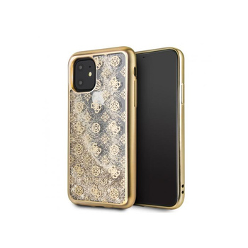 Guess 4G Peony Liquid Glitter - iPhone 11 Hülle (Gold)