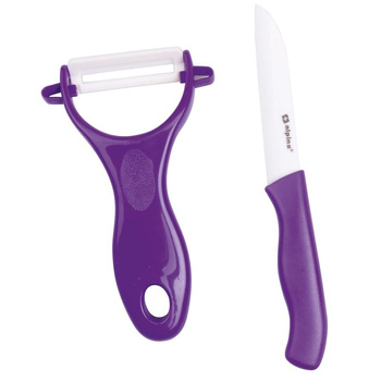 Alpina - Peeler + vegetable knife set (Purple)