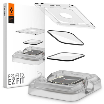 Spigen Proflex EZ FIT - Hybridní sklo pro Apple Watch 8 / 7 45 mm (2 ks)