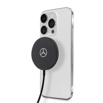 Mercedes Big Silver Logo - Chargeur inductif MagSafe 15W (noir)