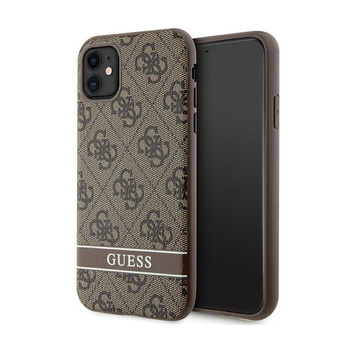 Guess 4G Printed Stripe - Etui iPhone 11 / iPhone XR (brązowy)