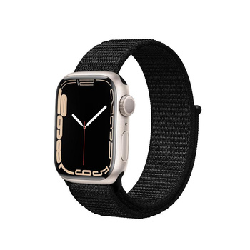 Crong Nylon Reflex - Bracelet sport pour Apple Watch 44/45/46/49 mm (noir)