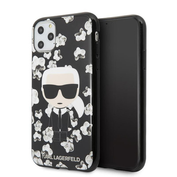 Karl Lagerfeld Iconic Karl Flower - Coque pour iPhone 11 Pro (noir)