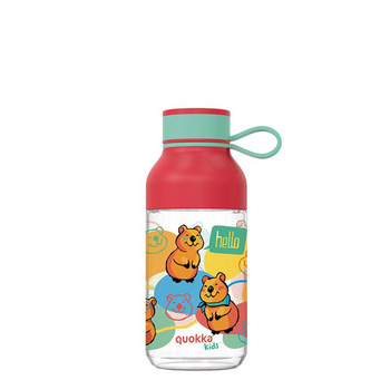 Quokka Ice Kids with strap - Butelka na wodę z tritanu 430 ml z paskiem (Happy Quokka)