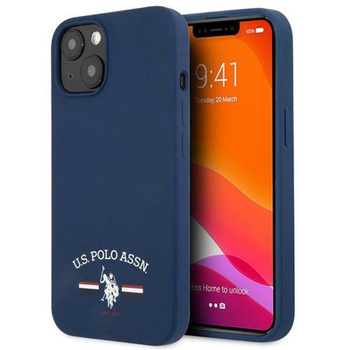 US Polo Assn szilikon logó - iPhone 13 mini tok (tengerészkék)