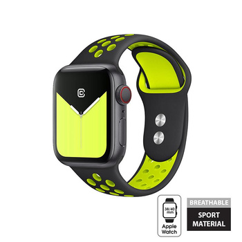 Crong Duo Sport - Strap for Apple Watch 38/40/41/42 mm (black/lime)