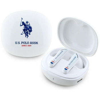 US Polo Assn DH Logo - TWS headphones + charging case (white)