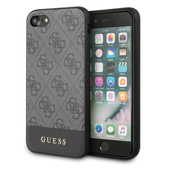 Guess 4G Bottom Stripe Collection - pouzdro pro iPhone SE 2020 / 8 / 7 (šedé)