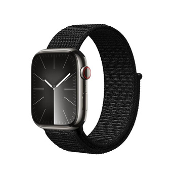 Crong Nylon Reflex - Sportovní řemínek pro Apple Watch 38/40/41/42 mm (černý)