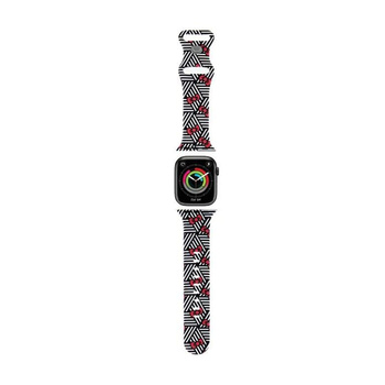 Hello Kitty Silikonband Schleifen & Streifen - Armband für Apple Watch 38/40/41 mm (schwarz)