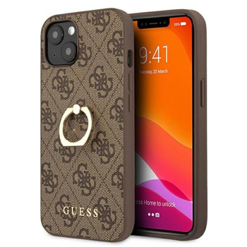 Guess 4G Ring Case - iPhone 13 mini case (brown)