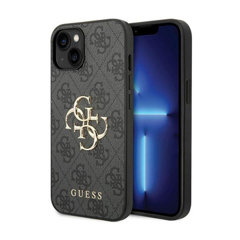 Guess 4G Big Metal Logo - iPhone 15 Plus Tasche (grau)