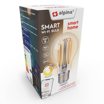 Alpina - Smart Wi-Fi light bulb E27 cap power 7 W warm white color