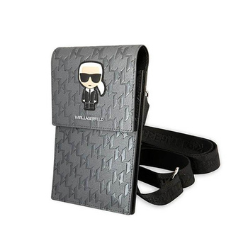 Karl Lagerfeld Monogram Ikonik Patch Wallet Phone Bag - Sac pour smartphone et accessoires (argent)