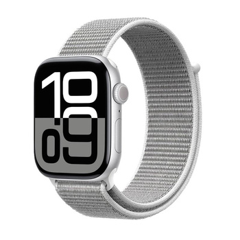 Crong Nylon - Bracelet sport pour Apple Watch 38/40/41/42 mm (Gris argenté)