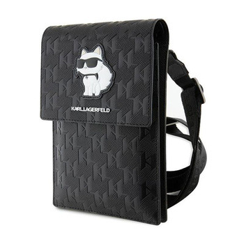 Karl Lagerfeld Saffiano Monogram Choupette - Telefontasche (Schwarz)