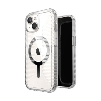 Speck Gemshell Grip + MagSafe - Case for iPhone 15 (Clear / Chrome Finish)